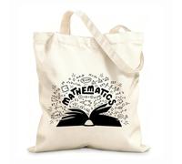 AILOONG Sac de plage en polyester et coton Livres de symboles mathématiques pour l'école tissu épais de 12 oz Matière douce pour la peau 25x30cm Petit