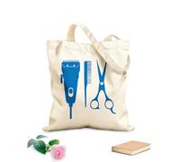 AILOONG Sac de plage en polyester et coton Logo de salon de coiffure, outils de coiffure, salon de coiffure, coiffeur, styliste capillaire tissu épais de 340g/m² Matière douce pour la peau