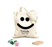 AILOONG Sac de plage en polyester et coton Pensée positive, citations inspirantes, culture d'entreprise tissu épais de 12 oz Matière douce pour la peau 35x40cm Grand