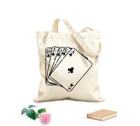 AILOONG Sac de plage en polyester et coton Poker : 10, Valet, Dame, Roi, As tissu épais de 340g/m² Matière douce pour la peau