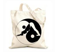 AILOONG Sac de plage en polyester et coton Pose de yoga Zen Yin Yang Salle de méditation Islam tissu épais de 12 oz Matière douce pour la peau 25x30cm Petit