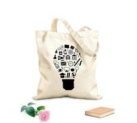 AILOONG Sac de plage en polyester et coton Recherche sur le concept de philosophie scolaire, d'éducation et d'outils d'apprentissage tissu épais de 12 oz Matière douce pour la peau 31x36cm Moyen