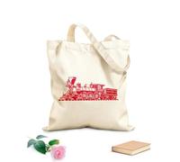 AILOONG Sac de plage en polyester et coton Salle de jeux vintage avec train, repaire d'homme, transport tissu épais de 340g/m² Matière douce pour la peau