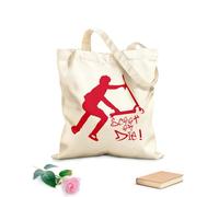 AILOONG Sac de plage en polyester et coton Scooter acrobatique, dessin animé de cascades, scooter ou mort, citations motivantes, salle de jeux tissu épais de 340g/m² Matière douce pour la peau