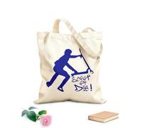 AILOONG Sac de plage en polyester et coton Scooter acrobatique, dessin animé de cascades, scooter ou mort, citations motivantes, salle de jeux tissu épais de 340g/m² Matière douce pour la peau