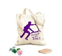 AILOONG Sac de plage en polyester et coton Scooter acrobatique, dessin animé de cascades, scooter ou mort, citations motivantes, salle de jeux tissu épais de 340g/m² Matière douce pour la peau