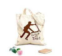 AILOONG Sac de plage en polyester et coton Scooter acrobatique, dessin animé de cascades, scooter ou mort, citations motivantes, salle de jeux tissu épais de 340g/m² Matière douce pour la peau