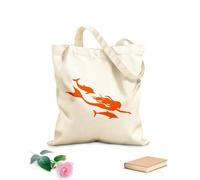 AILOONG Sac de plage en polyester et coton Sirène naviguant dans l'océan Bain de dauphins tissu épais de 340g/m² Matière douce pour la peau