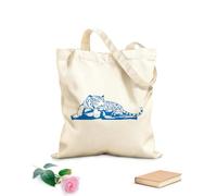 AILOONG Sac de plage en polyester et coton Tigre endormi dans un arbre, crèche pour bébés, zoo, safari, jungle, salle de jeux pour animaux sauvages tissu épais de 340g/m² Matière douce pour la peau