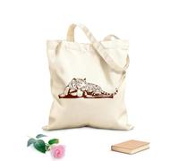 AILOONG Sac de plage en polyester et coton Tigre endormi dans un arbre, crèche pour bébés, zoo, safari, jungle, salle de jeux pour animaux sauvages tissu épais de 340g/m² Matière douce pour la peau