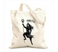 AILOONG Sac de plage en polyester et coton tissu épais de 12 oz Armoire religieuse de Lord Shiva, plafond vintage Matière douce pour la peau 25x30cm Petit