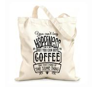 AILOONG Sac de plage en polyester et coton tissu épais de 12 oz Café Restaurant Bar On ne peut pas acheter le bonheur, mais on peut acheter du café Matière douce pour la peau 31x36cm Moyen