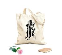 AILOONG Sac de plage en polyester et coton tissu épais de 12 oz Chevalier médiéval tueur de dragons, soldat de l'armée, guerrier Matière douce pour la peau 25x30cm Petit