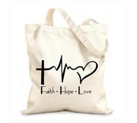 AILOONG Sac de plage en polyester et coton tissu épais de 12 oz Foi, espoir, amour, citations inspirantes, citations de motivation Matière douce pour la peau 25x30cm Petit