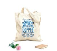 AILOONG Sac de plage en polyester et coton tissu épais de 340g/m² Café Restaurant Bar On ne peut pas acheter le bonheur, mais on peut acheter du café Matière douce pour la peau