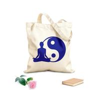 AILOONG Sac de plage en polyester et coton tissu épais de 340g/m² Centre de remise en forme Yoga Pose du Lotus Yin Yang Matière douce pour la peau