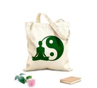 AILOONG Sac de plage en polyester et coton tissu épais de 340g/m² Centre de remise en forme Yoga Pose du Lotus Yin Yang Matière douce pour la peau