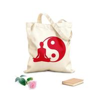 AILOONG Sac de plage en polyester et coton tissu épais de 340g/m² Centre de remise en forme Yoga Pose du Lotus Yin Yang Matière douce pour la peau