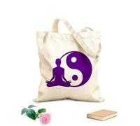 AILOONG Sac de plage en polyester et coton tissu épais de 340g/m² Centre de remise en forme Yoga Pose du Lotus Yin Yang Matière douce pour la peau