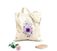 AILOONG Sac de plage en polyester et coton tissu épais de 340g/m² Ingénieur en informatique spécialisé en circuits imprimés, technologies CPU et hackers informatiques Matière douce pour la peau