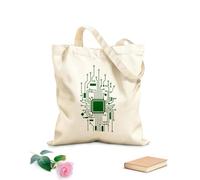 AILOONG Sac de plage en polyester et coton tissu épais de 340g/m² Ingénieur en informatique spécialisé en circuits imprimés, technologies CPU et hackers informatiques Matière douce pour la peau