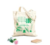 AILOONG Sac de plage en polyester et coton tissu épais de 340g/m² Livres, bibliothèque vintage, rat de bibliothèque, université, éducation, salle de lecture blanche Matière douce pour la peau