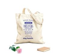 AILOONG Sac de plage en polyester et coton tissu épais de 340g/m² N'abandonnez jamais le travail acharné. Citations motivantes d'un centre de remise en forme. Matière douce pour la peau