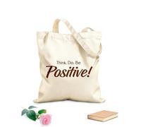 AILOONG Sac de plage en polyester et coton tissu épais de 340g/m² Penser, agir, travailler de manière positive, motivation Matière douce pour la peau