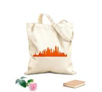 AILOONG Sac de plage en polyester et coton tissu épais de 340g/m² Silhouette de New York, panorama urbain Matière douce pour la peau