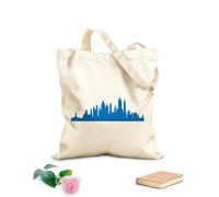 AILOONG Sac de plage en polyester et coton tissu épais de 340g/m² Silhouette de New York, panorama urbain Matière douce pour la peau