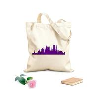 AILOONG Sac de plage en polyester et coton tissu épais de 340g/m² Silhouette de New York, panorama urbain Matière douce pour la peau