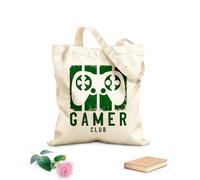 AILOONG Sac en toile à fond renforcé affiche typographique imprimée de jeu et de design abstrait tissu épais de 340g/m² Utilise comme sac cadeau