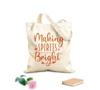 AILOONG Sac en toile à fond renforcé alcool de Noël amusant tissu épais de 340g/m² Utilise comme sac cadeau