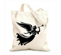 AILOONG Sac en toile à fond renforcé Ange volant avec trompette symbolisant les événements de l'épiphanie et les festivités chrétiennes tissu épais de 12 oz Utilise comme sac cadeau 31x36cm Moyen