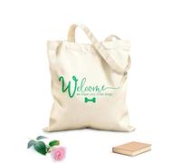 AILOONG Sac en toile à fond renforcé Bienvenue chez nous ! Nous espérons que vous aimez les chiens. tissu épais de 340g/m² Utilise comme sac cadeau