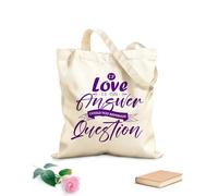 AILOONG Sac en toile à fond renforcé citations d'amour drôles typographiques 2 tissu épais de 340g/m² Utilise comme sac cadeau