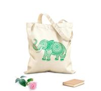 AILOONG Sac en toile à fond renforcé Éléphant rigolo avec un dessin au trait clipart de dessin animé tissu épais de 340g/m² Utilise comme sac cadeau