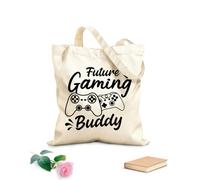 AILOONG Sac en toile à fond renforcé Future Gaming Buddy, citations de jeux vidéo, emblème, jeux vidéo, amour du jeu tissu épais de 12 oz Utilise comme sac cadeau 35x40cm Grand