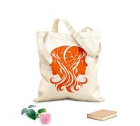 AILOONG Sac en toile à fond renforcé Gémeaux, signe du zodiaque, constellation astrologique, jumeaux tissu épais de 340g/m² Utilise comme sac cadeau