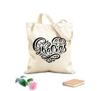 AILOONG Sac en toile à fond renforcé Gracias, calligraphie moderne au pinceau en forme de cœur, merci en espagnol tissu épais de 12 oz Utilise comme sac cadeau 35x40cm Grand