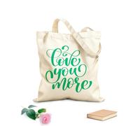 AILOONG Sac en toile à fond renforcé Je t'aime plus qu'un panneau avec une citation d'amour positive dessinée à la main tissu épais de 340g/m² Utilise comme sac cadeau