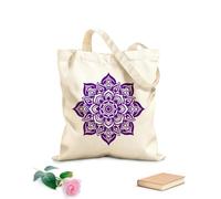 AILOONG Sac en toile à fond renforcé murmures floraux mandala à tissu épais de 340g/m² Utilise comme sac cadeau