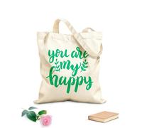 AILOONG Sac en toile à fond renforcé tu es ma phrase joyeuse écrite à la main tissu épais de 340g/m² Utilise comme sac cadeau