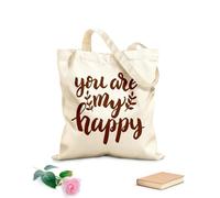 AILOONG Sac en toile à fond renforcé tu es ma phrase joyeuse écrite à la main tissu épais de 340g/m² Utilise comme sac cadeau