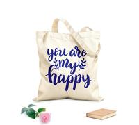 AILOONG Sac en toile à fond renforcé tu es ma phrase joyeuse écrite à la main tissu épais de 340g/m² Utilise comme sac cadeau