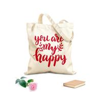AILOONG Sac en toile à fond renforcé tu es ma phrase joyeuse écrite à la main tissu épais de 340g/m² Utilise comme sac cadeau