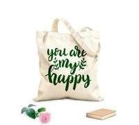 AILOONG Sac en toile à fond renforcé tu es ma phrase joyeuse écrite à la main tissu épais de 340g/m² Utilise comme sac cadeau