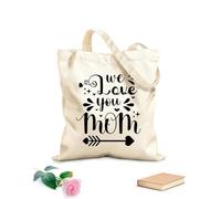 AILOONG Sac en toile à fond renforcé typographie « On t’aime maman » tissu épais de 12 oz Utilise comme sac cadeau 25x30cm Petit