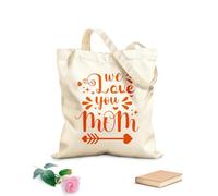 AILOONG Sac en toile à fond renforcé typographie « On t’aime maman » tissu épais de 340g/m² Utilise comme sac cadeau