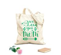 AILOONG Sac en toile à fond renforcé typographie « On t’aime maman » tissu épais de 340g/m² Utilise comme sac cadeau